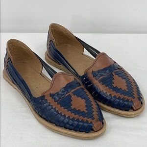 KONNYS SIZE 9 Stylish Blue and Brown Women's Loafers